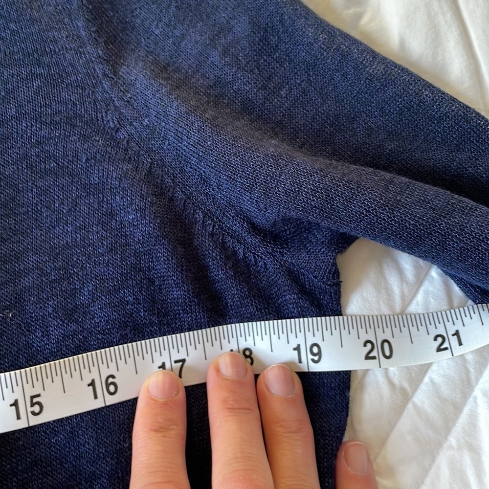 Halogen Side Slit Cardigan - Blue - Picture 16 of 16